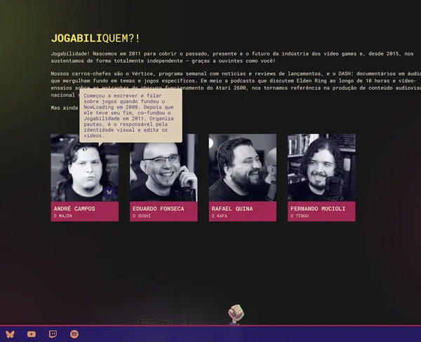 Imagem mostrando elementos de Jogabilidade Contribua